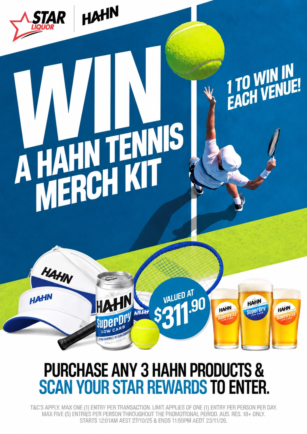 Hahn Tennis Merch giveaway promotion featuring the Australian Open