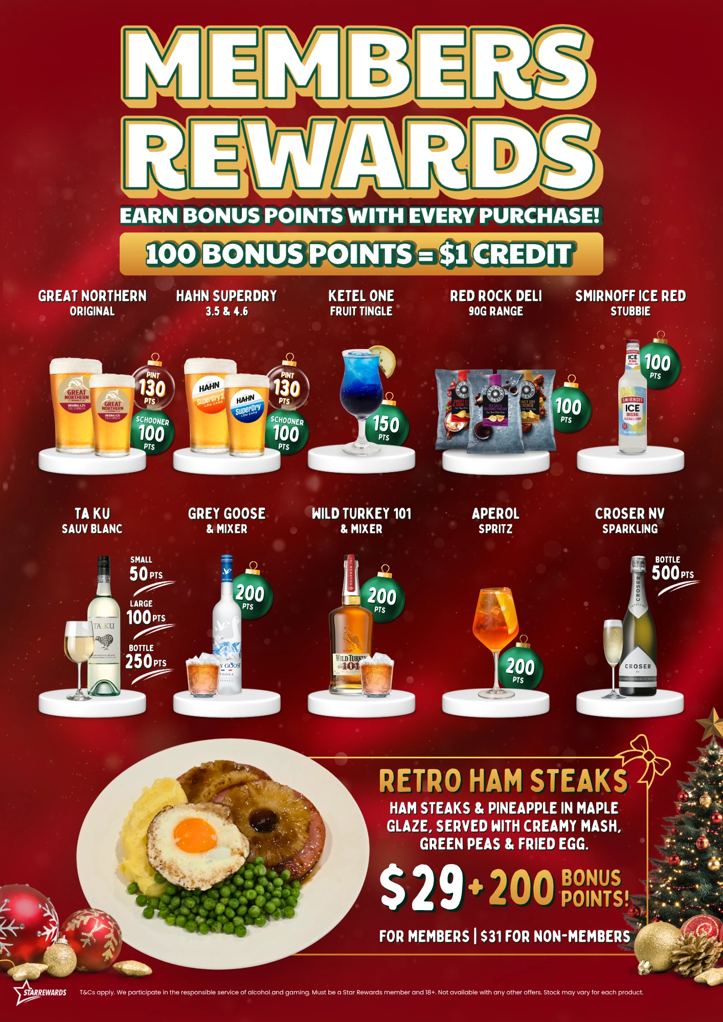 Earn points when you purchase a meal or drink from our Members Rewards!